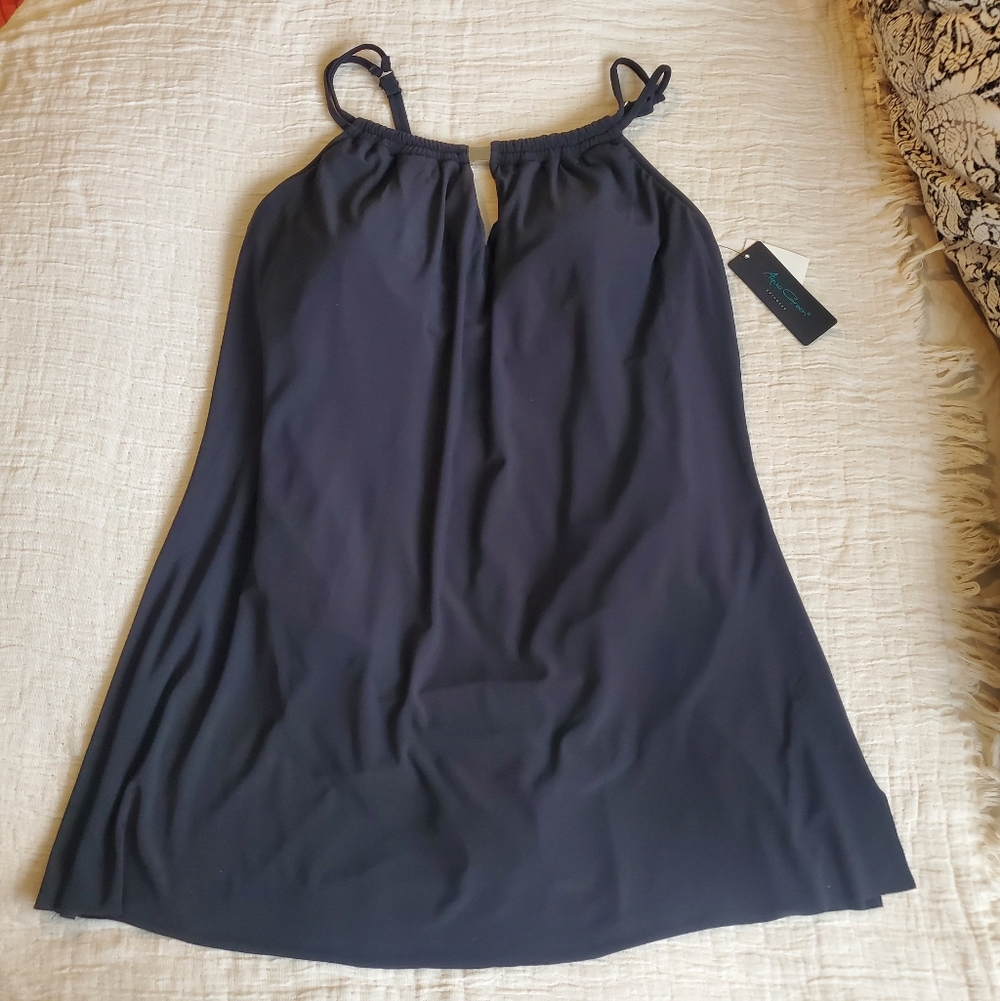 Aqua Green Womens Keyhole Swimdress, XL